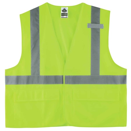 ERGODYNE Lime Type R Class 2 Standard Solid Vest, Size: L 8225HL