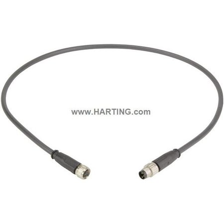 HARTING Cordset, 3 m Cable, PUR, Black 21348081388030