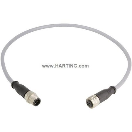 HARTING Cordset, 2 m Cable, PVC, Gray 21348485585020