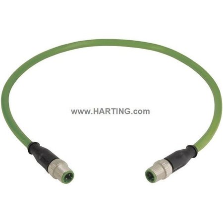HARTING Cordset, 1m, Green, 22 AWG 21349292477010
