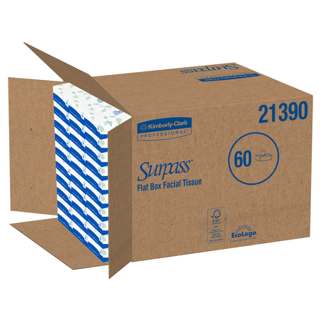 Kimberly-Clark Professional 2 Ply Facial Tissue, 125 Sheets, 60 PK 21390