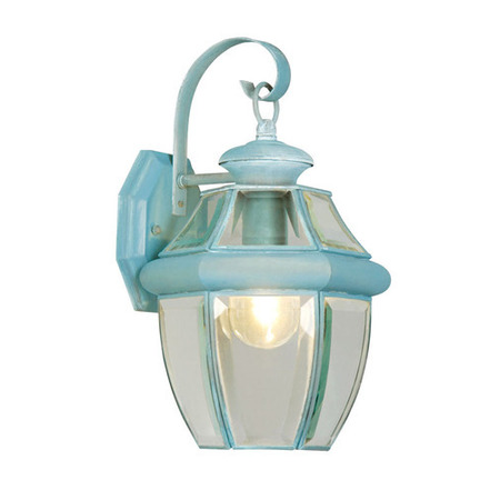 LIVEX LIGHTING Monterey 1 Light Verdigris Outdoor Wall Lantern 2151-06