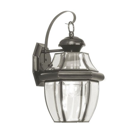 LIVEX LIGHTING Monterey 1 Light Black Outdoor Wall Lantern 2151-04