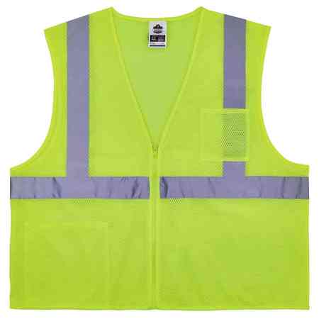 ERGODYNE Lime Treated Polyester Hi-Vis Class 2 Ve 8256Z