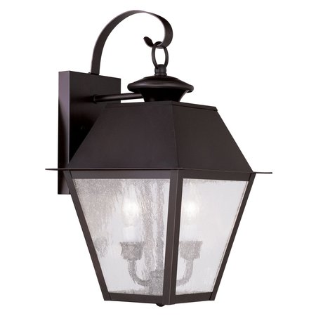 LIVEX LIGHTING Mansfield 2 Light Bronze Outdoor Wall Lantern 2165-07