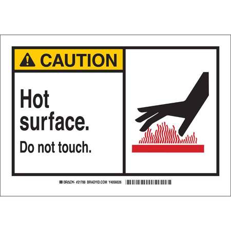 BRADY Caution Sign, 7 in H, 10 in W, Polyester, Rectangle, English, 83741 83741