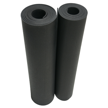 Rubber-Cal Recycled Rubber - 60A - Rubber Sheets and Rolls - 3/8" Thick x 36" Width x 12" Length - Black 21-100