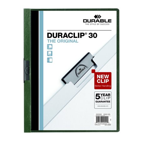 DURACLIP Report Cover, 30 Sh, Ltr, Dk Grn, PK25 220332