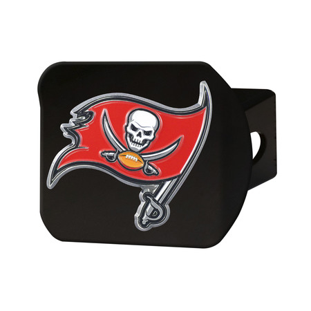 FANMATS NFL Tampa Bay Buccaneers Black Metal Hitch Cover, 3D Color Emblem 22616