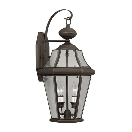 LIVEX LIGHTING Georgetown 2 Light Bronze Outdoor Wall L 2261-07