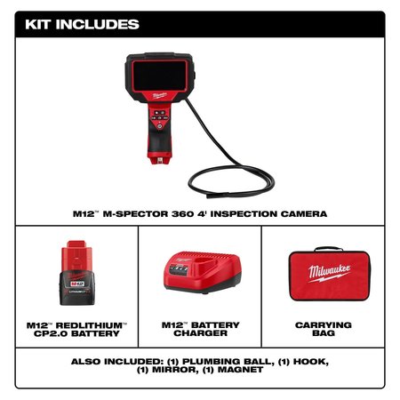 Milwaukee Tool M12™ M-Spector™ 360 4' Inspection Camera 2323-21