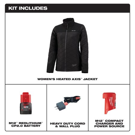 Milwaukee Tool M12 Heated Women's AXIS Jacket Kit 2X (Black) 233B-212X