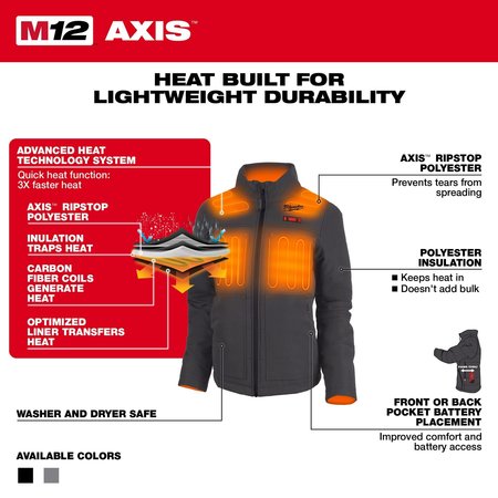 Milwaukee Tool M12 Women's Heated AXIS Jacket Kit - Gray Small 234G-21S
