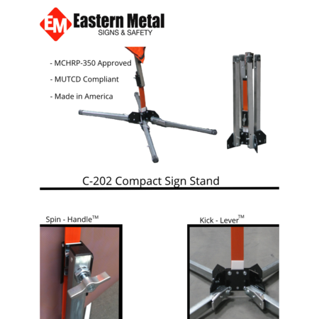 Eastern Metal Signs And Safety Stand/Steel/leaf spring/lrg base/KL 669-C-202-S-KLSH