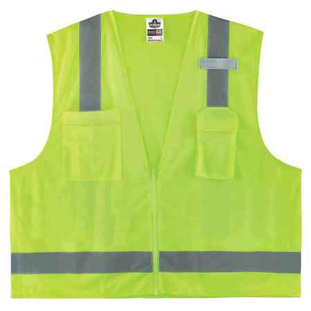 ERGODYNE Economy Surveyors Vest, Lime, 4XL/5XL 8249Z