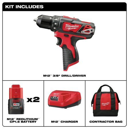 Milwaukee Tool M12 3/8” Drill/Driver Kit 2407-22