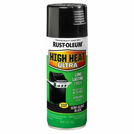 RUST-OLEUM High Heat Spray, Black, 12 Oz 241169