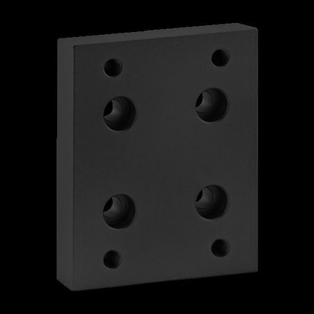 80/20 Flange Mount Caster Base Plate, 15 S 2420-BLACK