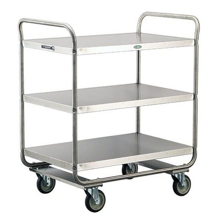 LAKESIDE Stainles Steel Tubular Frame 3 Shelf Cart; 500 lb Capacity, 21"x33" 244