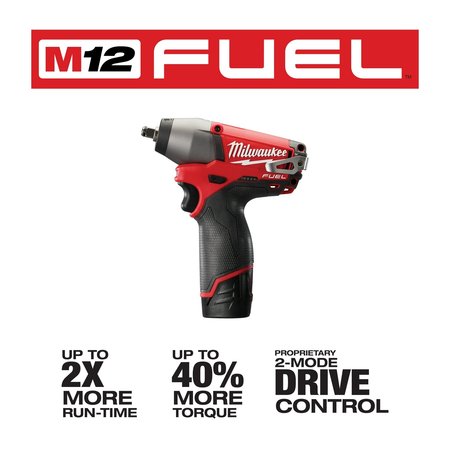 Milwaukee Tool M12 FUEL 3/8" Impact Wrench Kit 2454-22