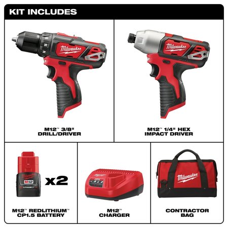 Milwaukee Tool M12 2-Tool Combo Kit 2494-22