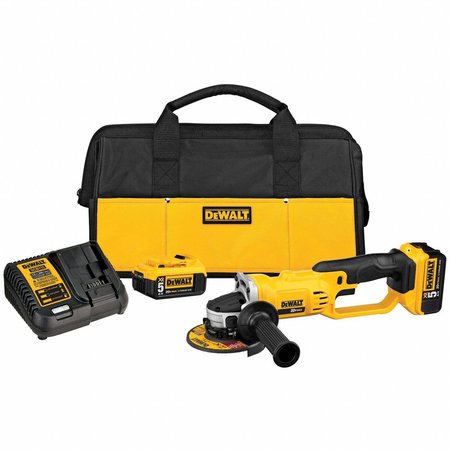 Dewalt Angle Grinder Kit, 20V DC, 4-1/2 in. Wheel Diameter (Battery Included) DCG412P2