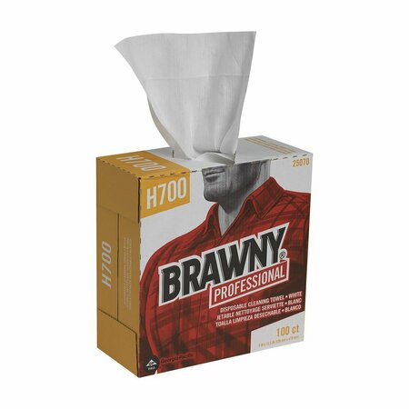 GEORGIA-PACIFIC Dry Wipe, Brawny Pro H700, Dispenser Box, Heavy Absorb, 9 in x 16 1/2 in, 100 Sheets, White, 5 Pk 25070