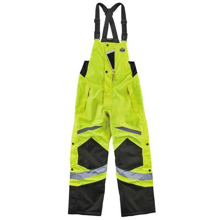 Ergodyne Lime Class E Insulated Bibs, 2XL 8928