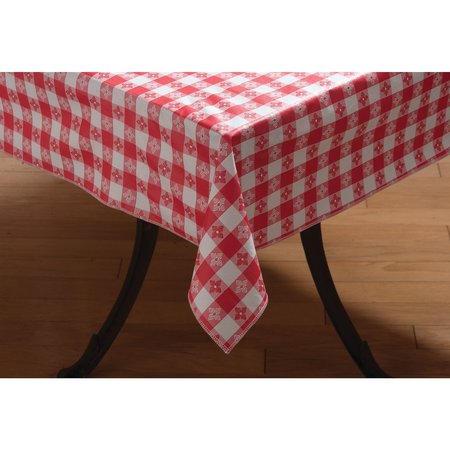 CARLISLE FOODSERVICE Tablecloth Check, 52"x52", Red 51515252SM001