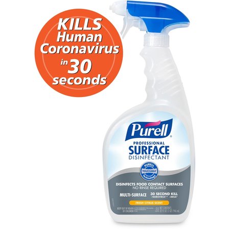 Purell Healthcare Surface Disinfectant, 32 oz. Trigger Spray Bottle, Citrus Scent, 6 PK 3342-06
