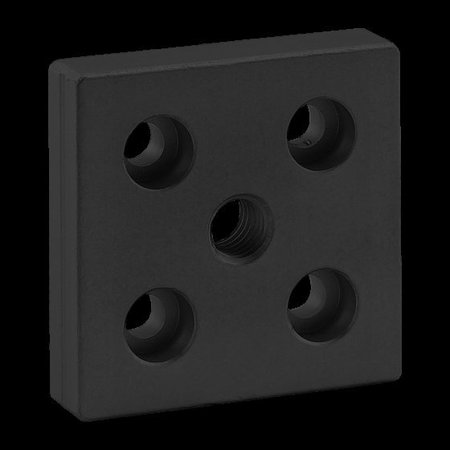 80/20 Ctr Tap Base Plate, 50mm X 50mm W/M10 Tap 25-2131-BLACK