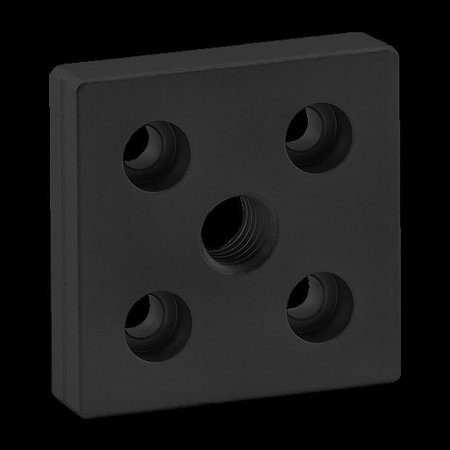 80/20 Ctr Tap Base Plate, 50mm X 50mm W/M12 Tap 25-2139-BLACK