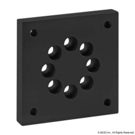 80/20 Black 25 S Base Plate For 65-2714 25-2406-BLACK
