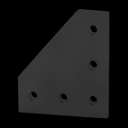 80/20 Black 25S 5 Hole 90 Degree Joining Plate 25-4151-BLACK