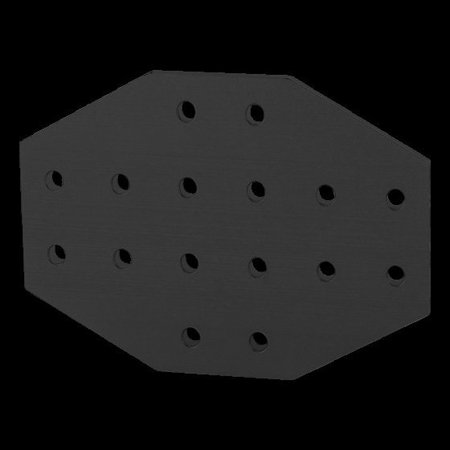80/20 Black 25 S 16 Hole Cross Joining Plate 25-4170-BLACK