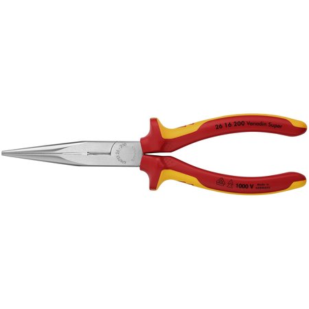 Knipex Long Nose Pliers with Cutting Edges, 8 26 16 200