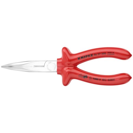 KNIPEX Long Nose Pliers with Cutting Edges, 8 26 27 200