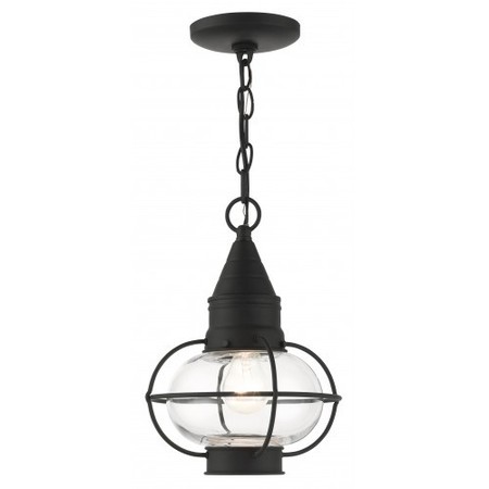 LIVEX LIGHTING Black Outdoor Pendant Lantern, 1 Light 26910-04