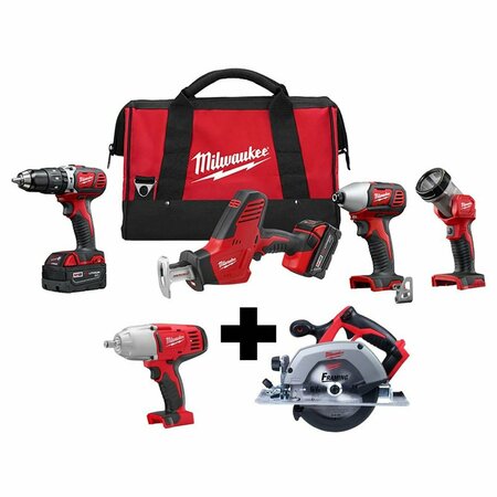 MILWAUKEE TOOL M18 4-Tool Kit w HTIW, Circular Saw 2695-24, 2663-20, 2630-20