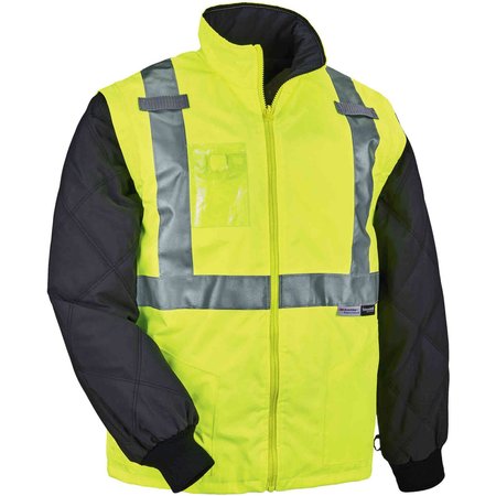 Glowear By Ergodyne Convertible Thermal Jacket, Lime, 4XL 8287