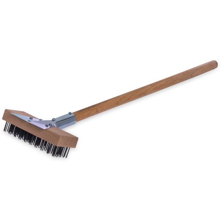 CARLISLE FOODSERVICE Oven/Grill Brush, Scrapr/Flat Stl Bristle, Natural, Hardwood 36372500