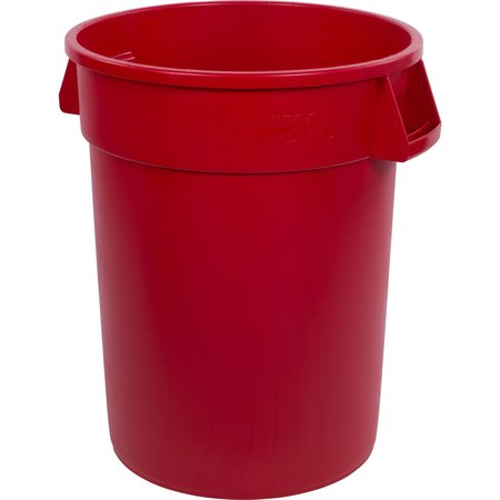 BRONCO 32 gal Round Trash Can, Red/Gray 84103205