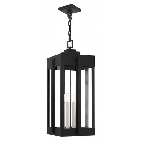 LIVEX LIGHTING Black Outdoor Pendant Lantern, 4 Light 27720-04