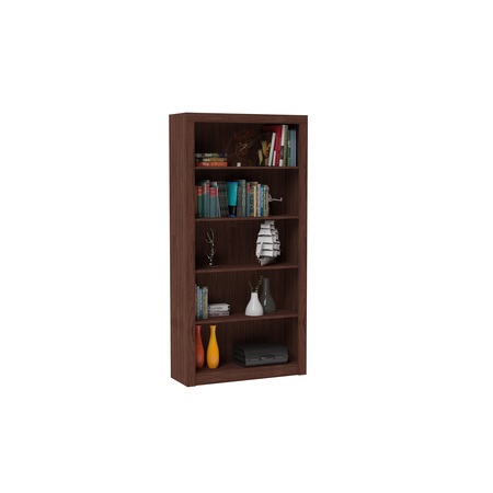 Manhattan Comfort Bookcase 1.0, 5 Shelves, Nut Brown 27AMC164