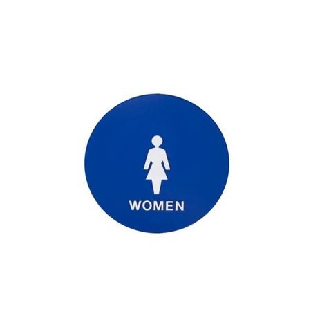 TRIMCO Blue ADA Circle Womens Bathroom Sign Blue 754.BLUE