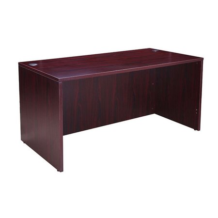 Boss Desk Shell, 30 in D, 60 in W, 29 1/2 in H, Laminate, Mahogany N103-M