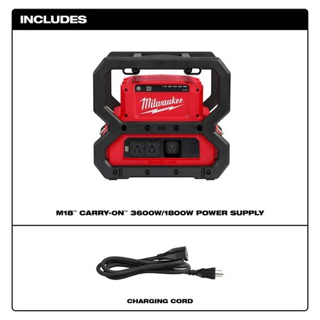 Milwaukee Tool M18 CARRY-ON 3600W/1800W Power Supply (Tool Only) 2845-20