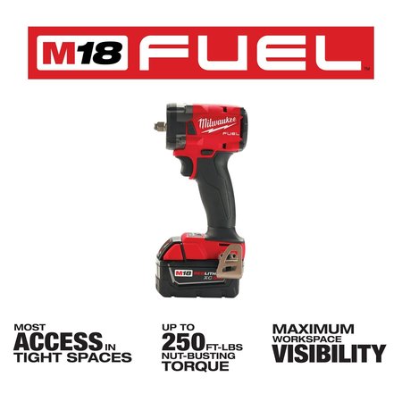 Milwaukee Tool M18 FUEL 3/8 in. Compact Impact Wrench with Friction Ring Kit 2854-22R