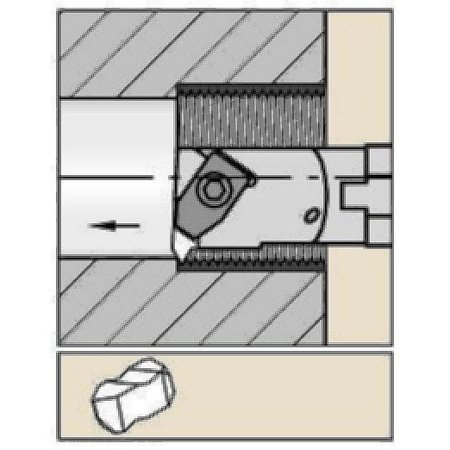 WIDIA Indexable Thread Turning Tool Holder, 16 in L, Top Notch Insert Shape A32NER3