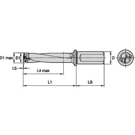 WIDIA Indexable Insert Drill, 1-1/2", TCF TCF1469R4SLR150F